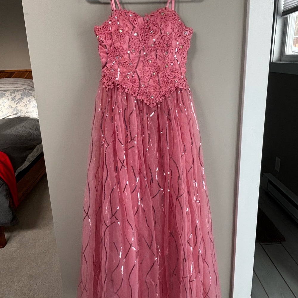 Elegant Pink Girls 10/11 Pageant Dress